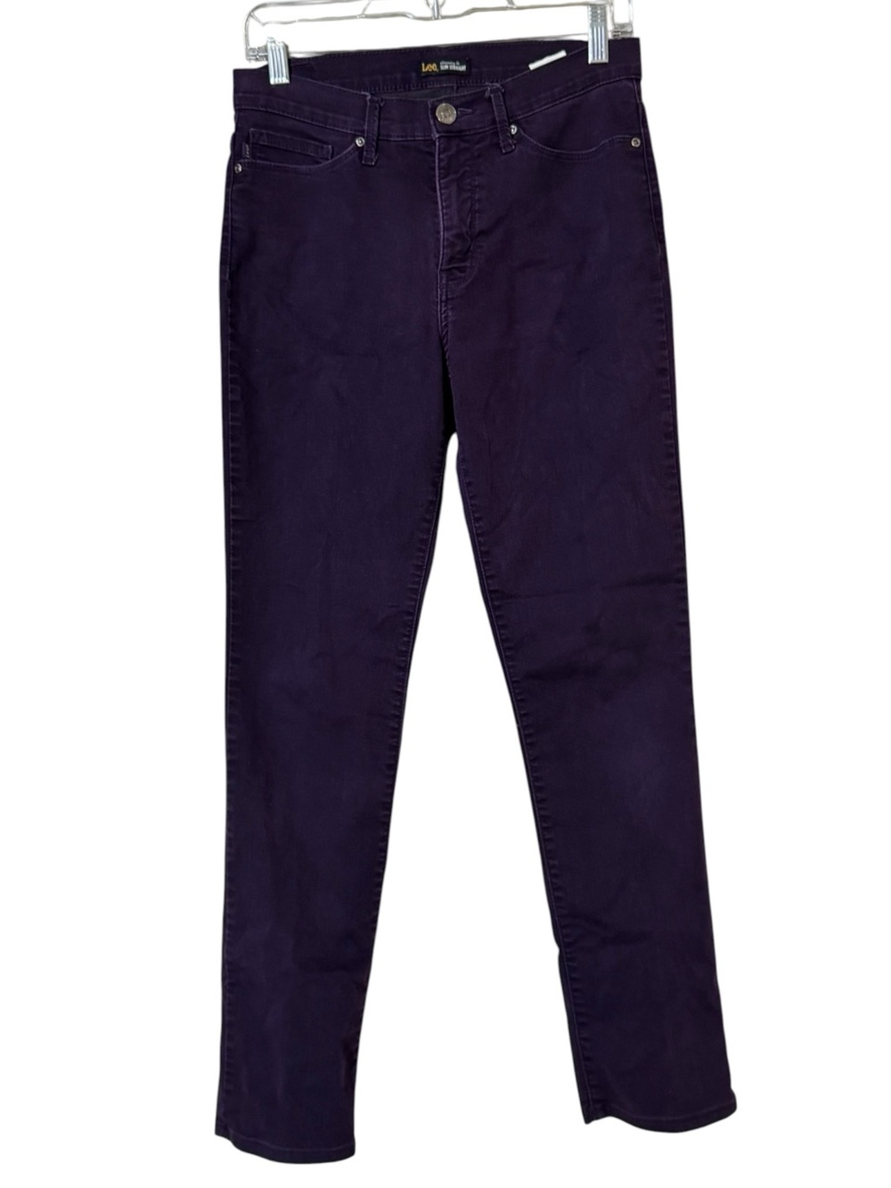 Lee Slimming Fit Slim Straight Purple Women Jeans Size 6 Medium Cotton Blend